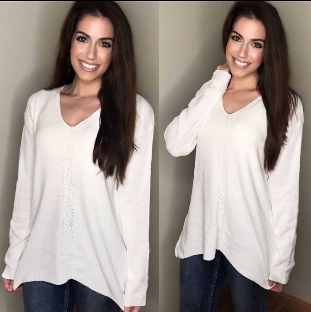 Soft white knit sweater